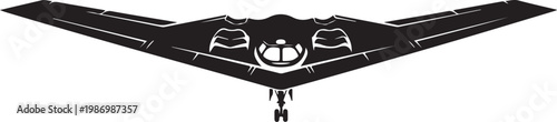 Stealth bomber, military aircraft, black plane, vector illustration, B2 Spirit