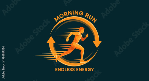 Morning Run Endless Energy Motion Graphic Symbol