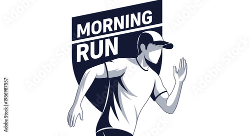 Morning Run Graphic Design Athlete Motion Sport Concept