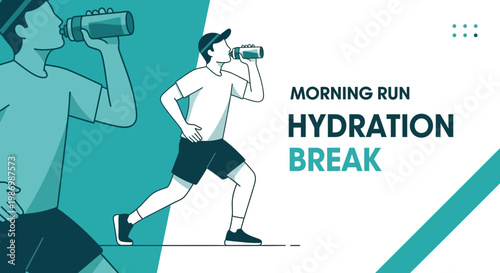 Morning Run Hydration Break Athletes Drinking Water After Exercise Refreshment