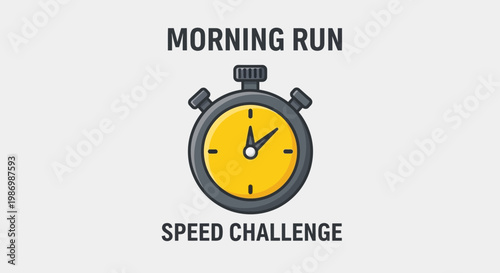 Morning Run Speed Challenge Stopwatch Graphic Design