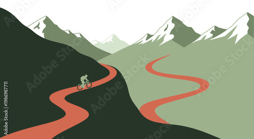 Mountain Bike Adventure Scenic Winding Road Epic Journey