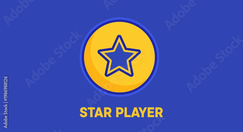 Outstanding Achievement Symbol Star Player Icon Vibrant Design