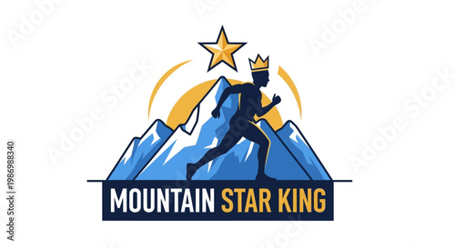 Mountain Star King Runner Summit Victory Logo Emblem