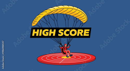 Paraglider Achieving High Score on Target Landing Represents Success
