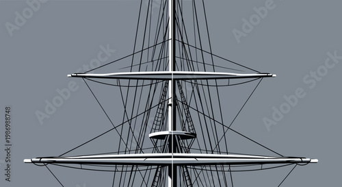 Nautical Rigging Symphony of a Tall Ship