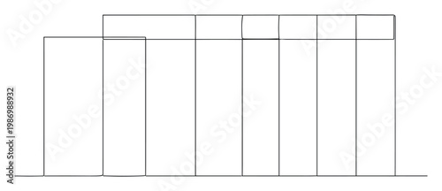 Simple hand drawn grid structure suitable for depicting data organization or presenting sequential information