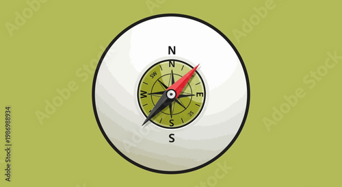 Navigational Compass Icon Represents Direction Finding And Journey Planning