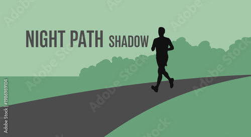 Night Path Runner Silhouette Motion Graphic