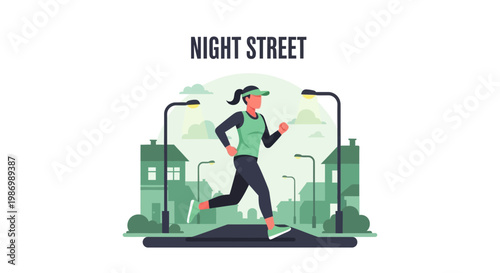 Nighttime Urban Runner Achieving Fitness Goals