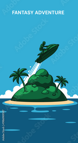 Ocean Jet Ski Fantasy Adventure Island Exploration Thrill