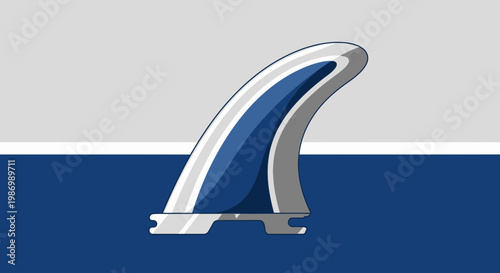 Ocean Wave Surfboard Fin Dynamic Minimalist Design