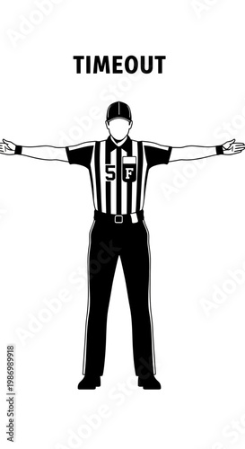Official Signaling Timeout During Sports Competition With Arms Extended