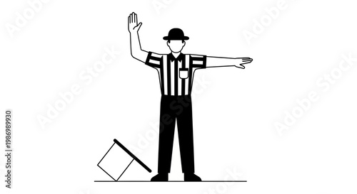 Official Signaling Penalty In Sports With Flag