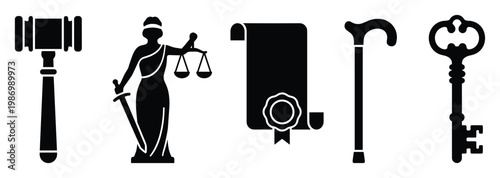 Gavel Lady Justice and other legal symbols for law firms and estate planning