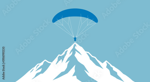 Paragliding Adventure Over Snowy Mountain Peaks For Thrill Seekers