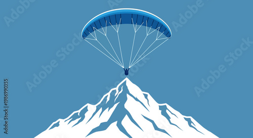 Paragliding Adventure Over Snowy Mountain Peaks