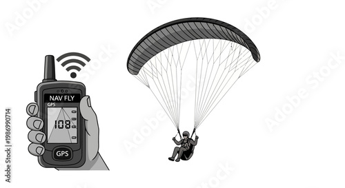 Paragliding Adventure With Advanced Navigation Device Tracking