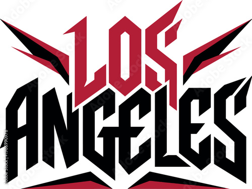 Los Angeles City Aggressive Sports Typography for Team Branding, Streetwear Apparel, and Urban Merchandise Design
