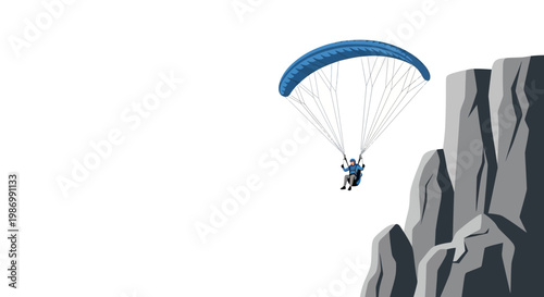 Paragliding Over Majestic Cliffs Adventure Sky Soaring Excitement