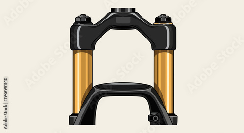 Precision Bicycle Suspension Fork Component Digital Illustration