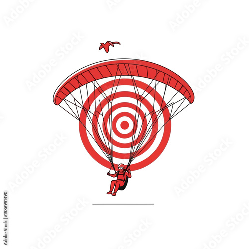Precision Parachute Landing Aimed Directly At The Center Target