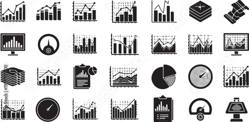 Business Infographic Icons for Data Analysis and Statistics