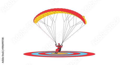 Paragliding Pilot Landing Successfully On Target