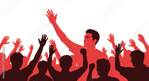 People Raising Hands In A Crowd Showing Unity And Celebration