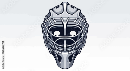 Protective Hockey Goalie Mask Icon Digital Art Sport Equipment