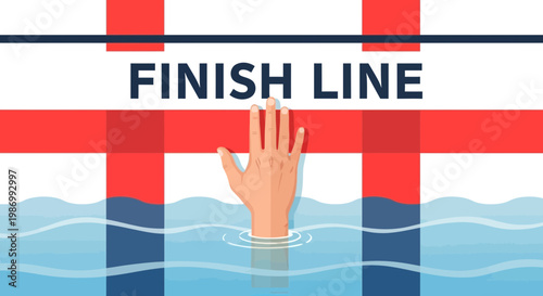 Reaching The Finish Line Victory Celebration In The Water Sports