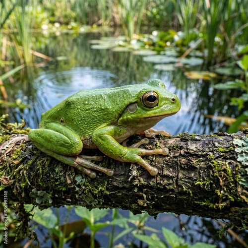 frog in the pond