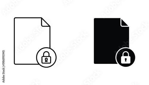 Document Security Lock Icon File Protection Private Data Access Control