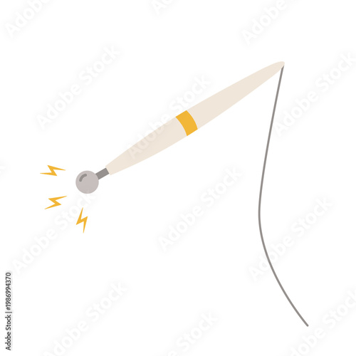 Electrical massager with microcurrents as a beauty procedure for stimulate muscles and improve skin health. Lifting skin care device with currents for cosmetologist