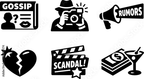 News journalism icons reporter media broadcast
