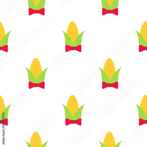 Festa Junina corn pattern isolated on transparent background