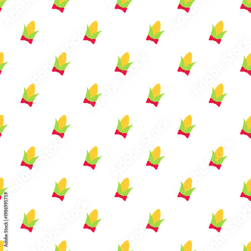 Festa Junina corn pattern on transparent background for celebration decoration