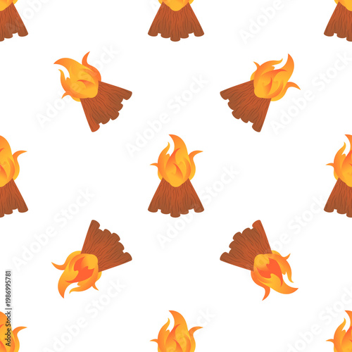 Festa Junina bonfire elements with flames isolated on transparent background