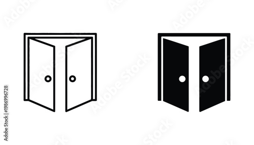 Doorway Entrance Open Symbol Vector Icon Commercial Opportunity