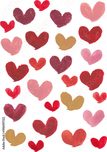 Colorful heart shapes pattern pastel colors