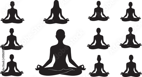 Yoga Silhouettes for Meditation and Relaxation Practice