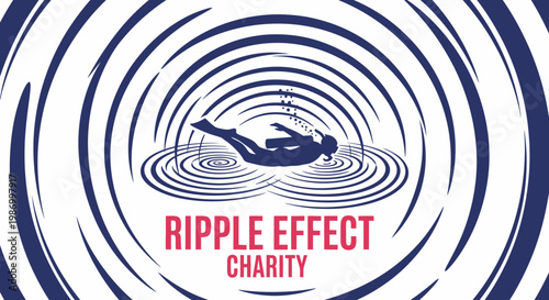 Ripple Effect Charity Impact Visualized Through Diver Silhouette