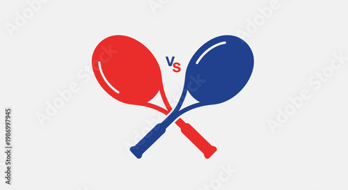 Rivalry Represented By Crossed Tennis Racquets With Versus Symbol