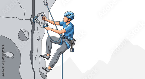 Rock Climbing Adventure Sport Activity Illustration