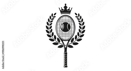 Royal Tennis Champion Emblem Symbolizing Victory and Prestige