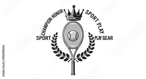 Royal Tennis Champion Emblem Symbolizing Victory and Excellence