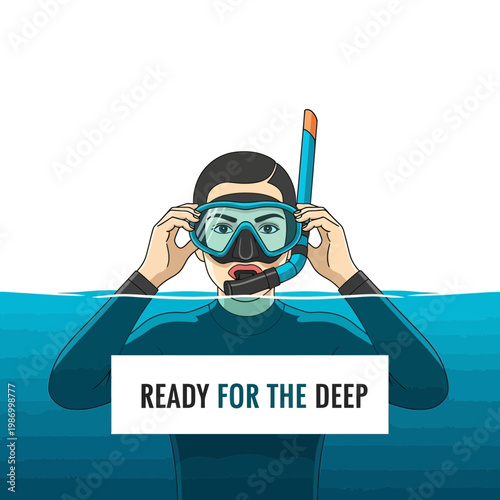 Scuba Diver Preparing For Underwater Exploration Adventure Awaits