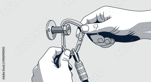 Secure Attachment With Carabiner And Bolt For Outdoor Activities
