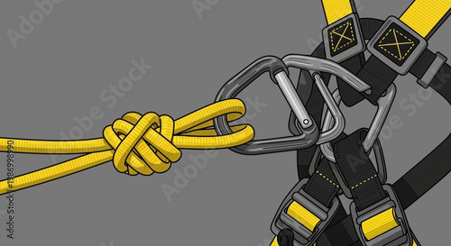 Secure Climbing Harness Connection With Essential Safety Knot