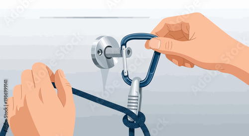 Secure Rope Knot To Anchor Carabiner Attachment